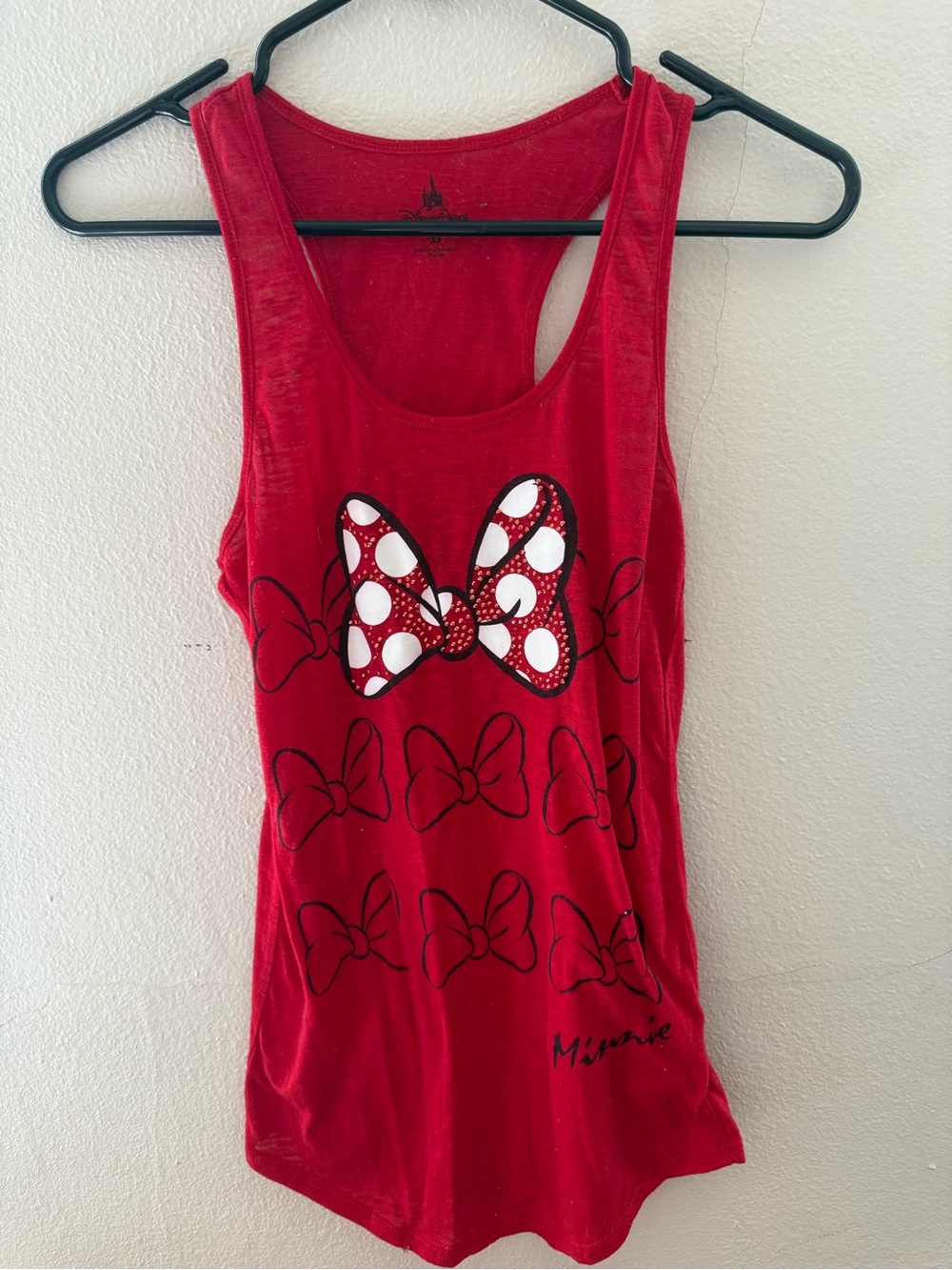 Disney Parks Minnie Mouse Sequin Bow Tank Top